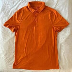 Lululemon Mens Short Sleeve Polo Orange - XS - EUC